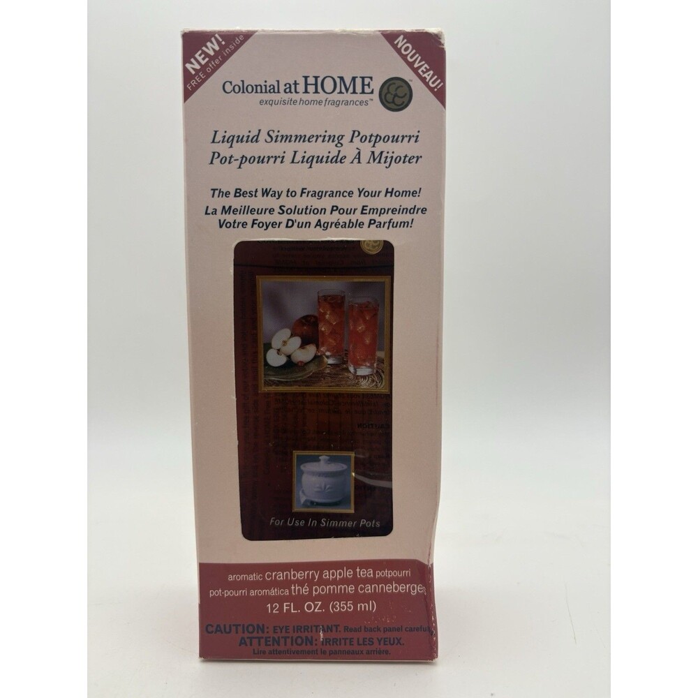 Colonial at Home Cranberry Apple Tea Liquid Simmering Potpourri 12 oz NOS